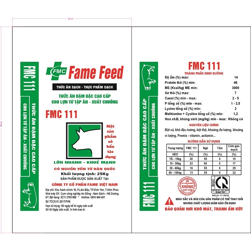 Cám cho heo tập ăn đến xuất chồng FMC 111