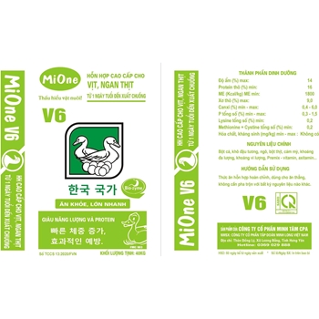 HỖN HỢP CAO CẤP CHO VỊT , NGAN  THỊT TỪ 1 NGÀY  - XUẤT CHUỒNG MIONE V6