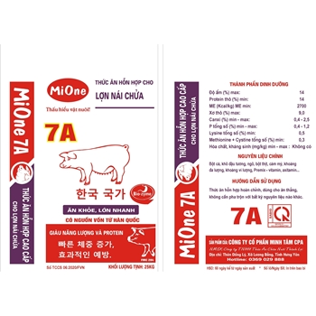 Hỗn hợp cao cấp cho lợn nái chửa siêu nạc, nái hậu bị - MIONE 7A