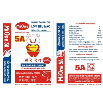 Hỗn hợp cao cấp cho lợn siêu nạc từ 30kg đến 100 kg - MIONE 5A