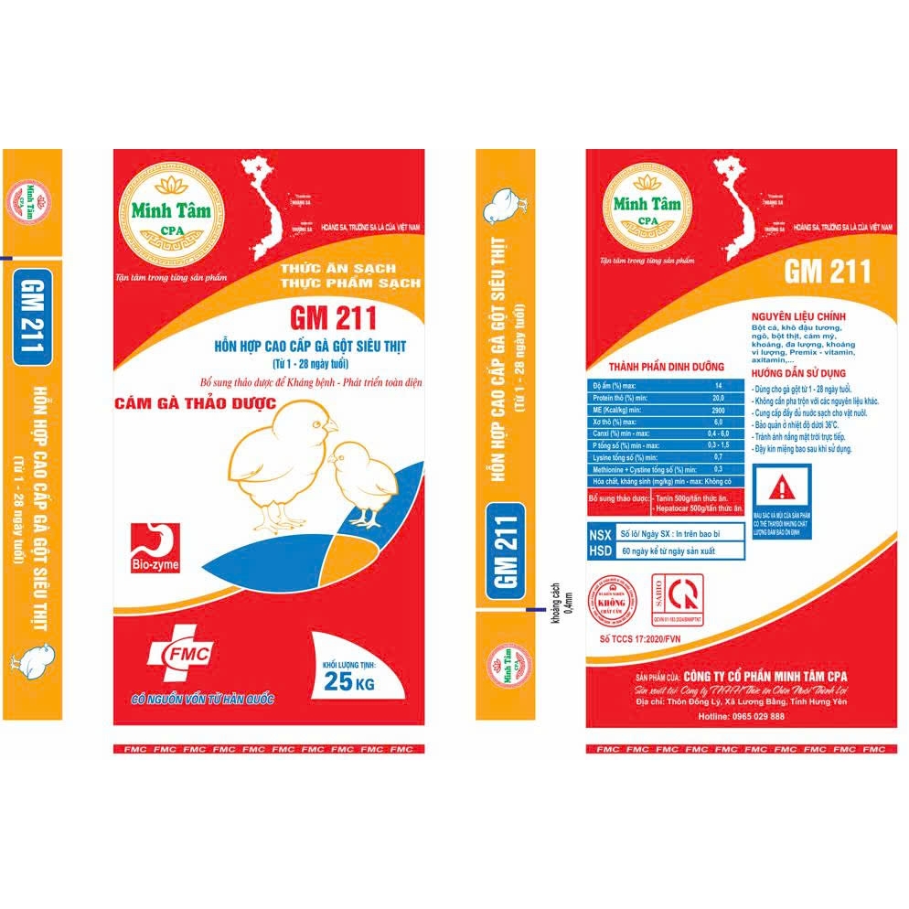 Hổn hợp cao cấp gà gột siêu thịt từ 1 - 28 ngày tuổi - GM 211