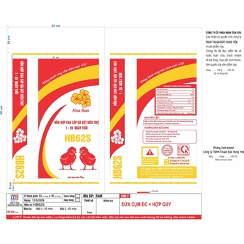 Hổn hợp cao cấp gà gột siêu thịt từ 1 - 28 ngày tuổi - HB62S