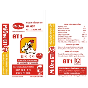 Hỗn hợp cho gà gột từ 1 - 14 ngày tuổi - Mione GT1