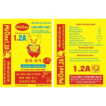 Hỗn hợp cho lợn siêu nạc từ 10kg đến 25kg - MIONE 12A