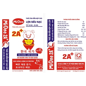 Hỗn hợp cho lợn siêu nạc từ 10kg đến 25kg - MIONE 2A