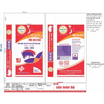 Hỗn hợp cho lợn siêu nạc từ 15kg đến 45kg xuất chuồng - FMC 204PLUS