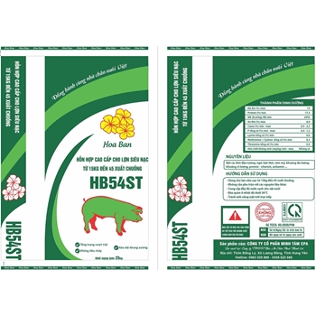 Hỗn hợp cho lợn siêu nạc từ 15kg đến 45kg xuất chuồng - HB54ST