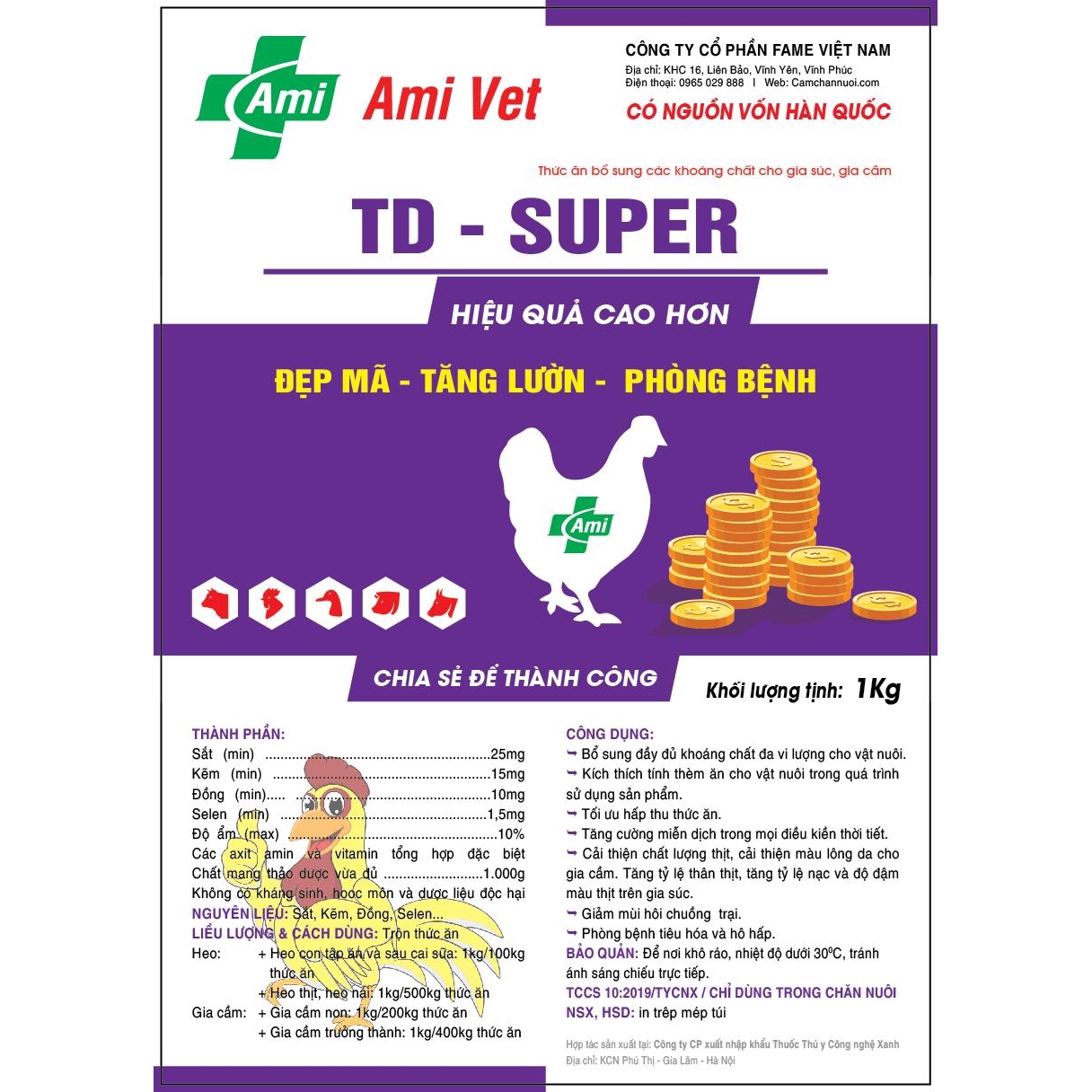 Thức ăn bổ sung các khoáng chất TD - SUPER