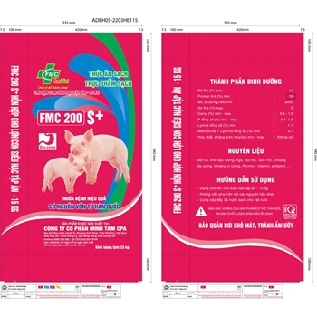 Thức ăn hỗn hợp cao cấp cho lợn siêu nạc từ tập ăn đến 15kg- FMC 200S+
